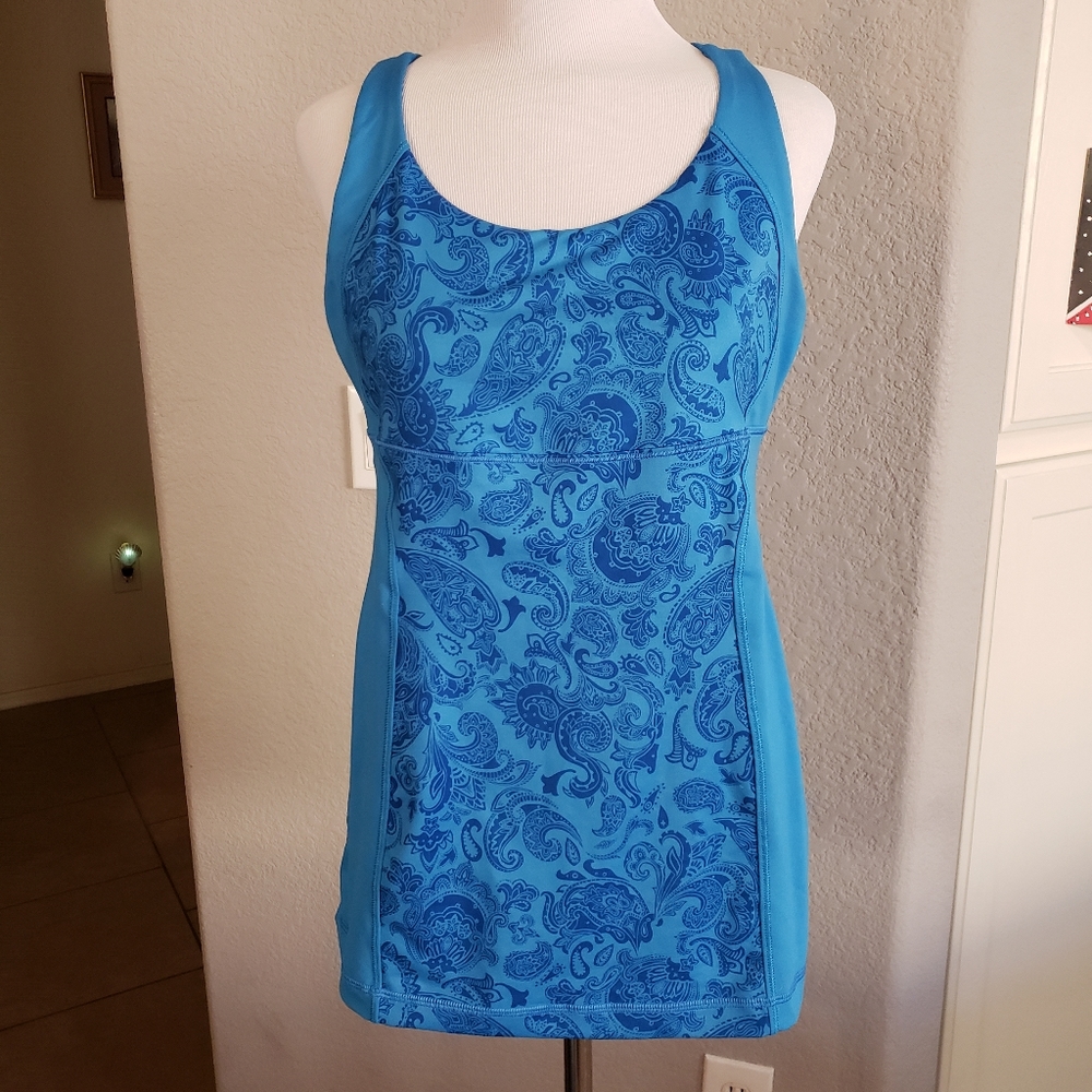 Lululemon Energy Strappy Tank Top Paisley Cornflower/Blue Size 8